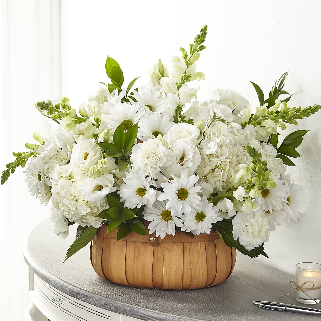Pure Ivory Basket – 256 Florals, Huntsville AL