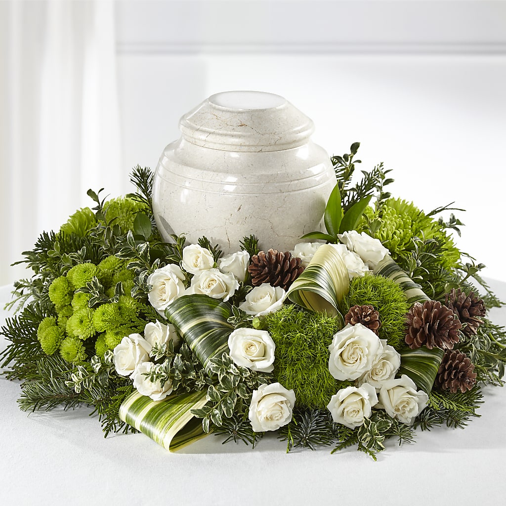 Precious Evergreen Cremation Adornment – 256 Florals, Huntsville AL