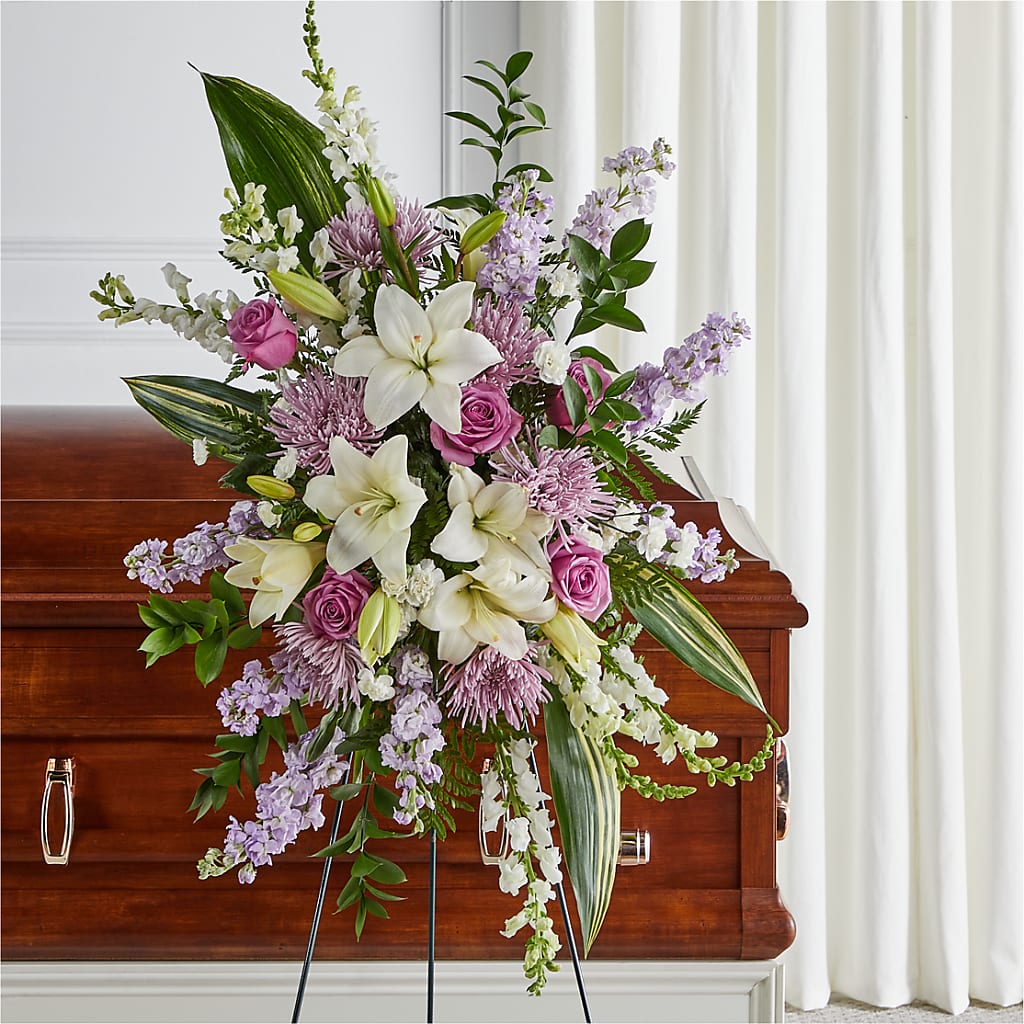 Grateful Hearts Standing Spray – 256 Florals, Huntsville AL