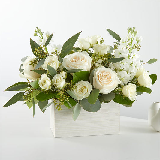 Fresh Linen Box Bouquet –  256 Florals, Huntsville AL