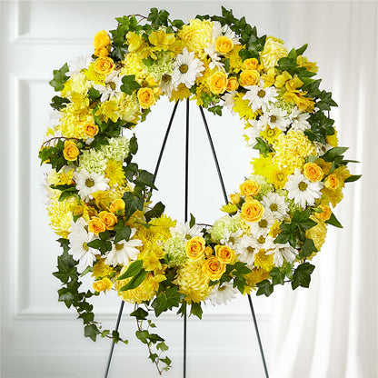 Golden Remembrance Wreath –  256 Florals, Huntsville AL