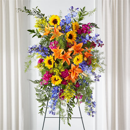 Sunlit Memories Standing Spray (Standard) –  256 Florals, Huntsville AL