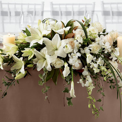 White Linen Arrangement –  256 Florals, Huntsville AL